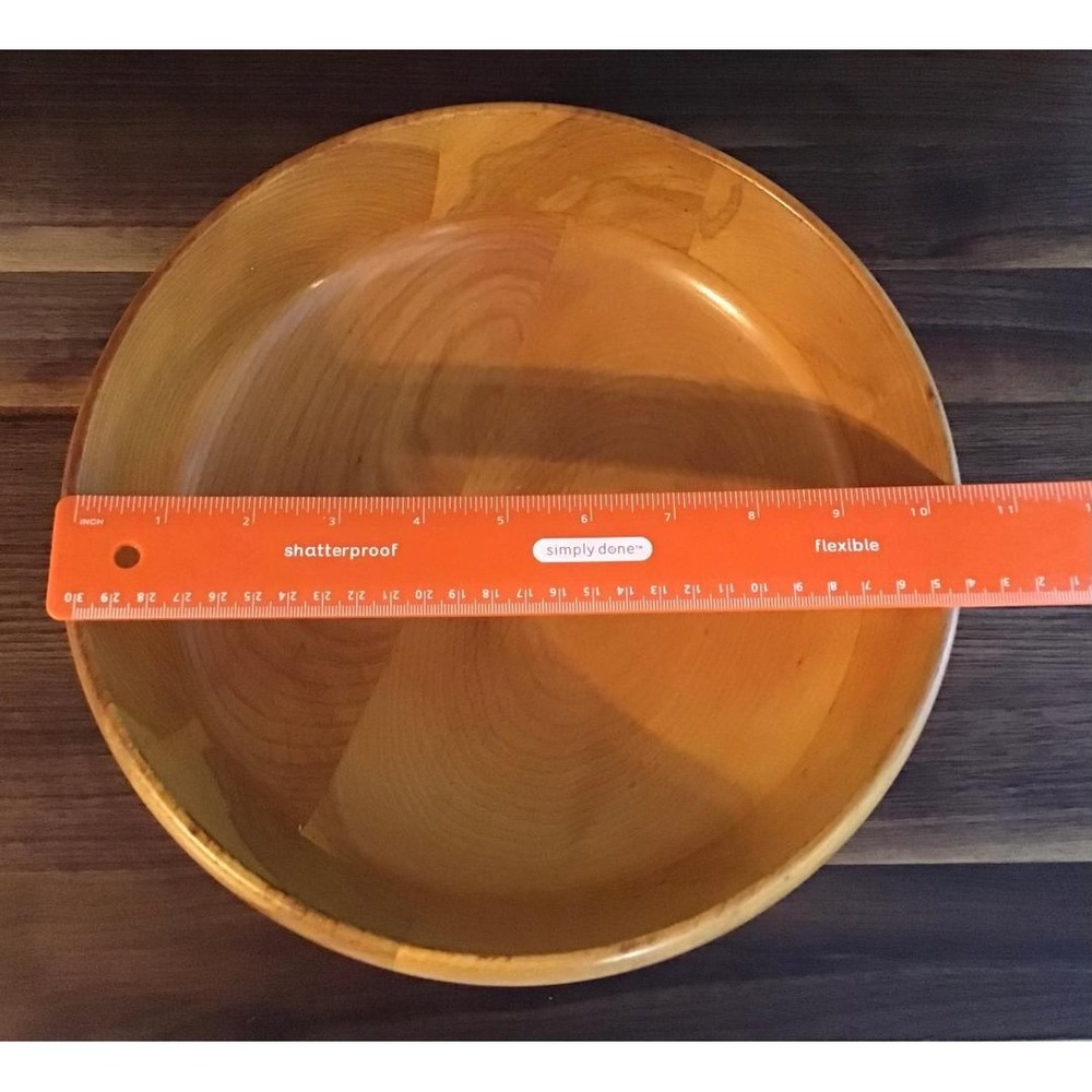 Vintage Wolverine Grand Rapids Wood Salad Bowl Set 7pc Cottagecore Farmhouse MCM - Picture 5 of 16
